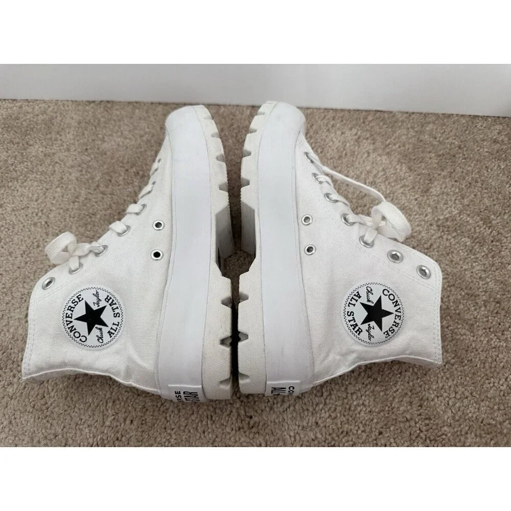 Converse Womens CTAS Lugged Hi 565902C White Casual Chunky Sneakers Size 7.5‎